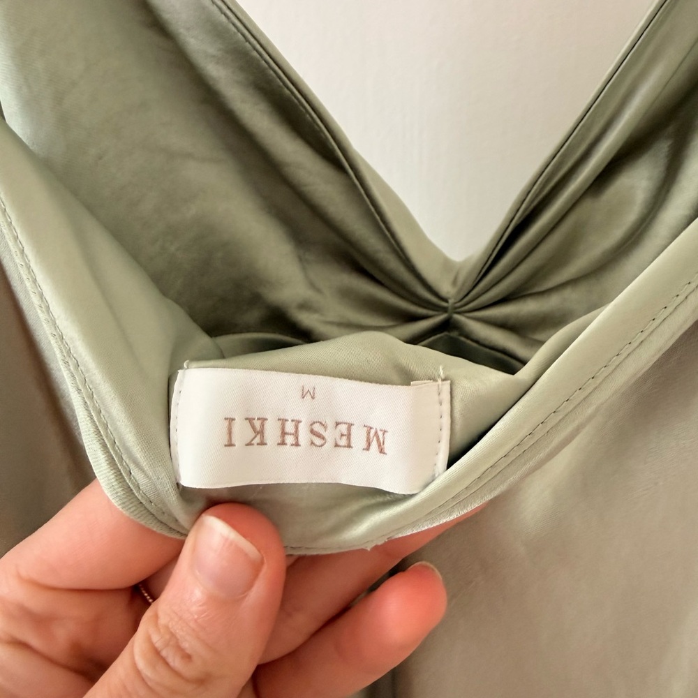Silky Sage Green Slip Gown - Picture 5 of 7